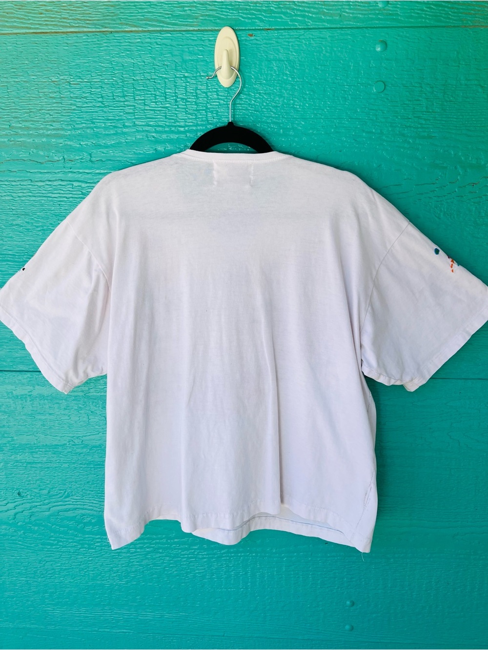 Vintage 90s Swan Magic America The Beautiful Hand Embroidered Map Tee SIZE LARGE - Picture 8 of 8